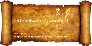 Kaltenbach Juvenál névjegykártya